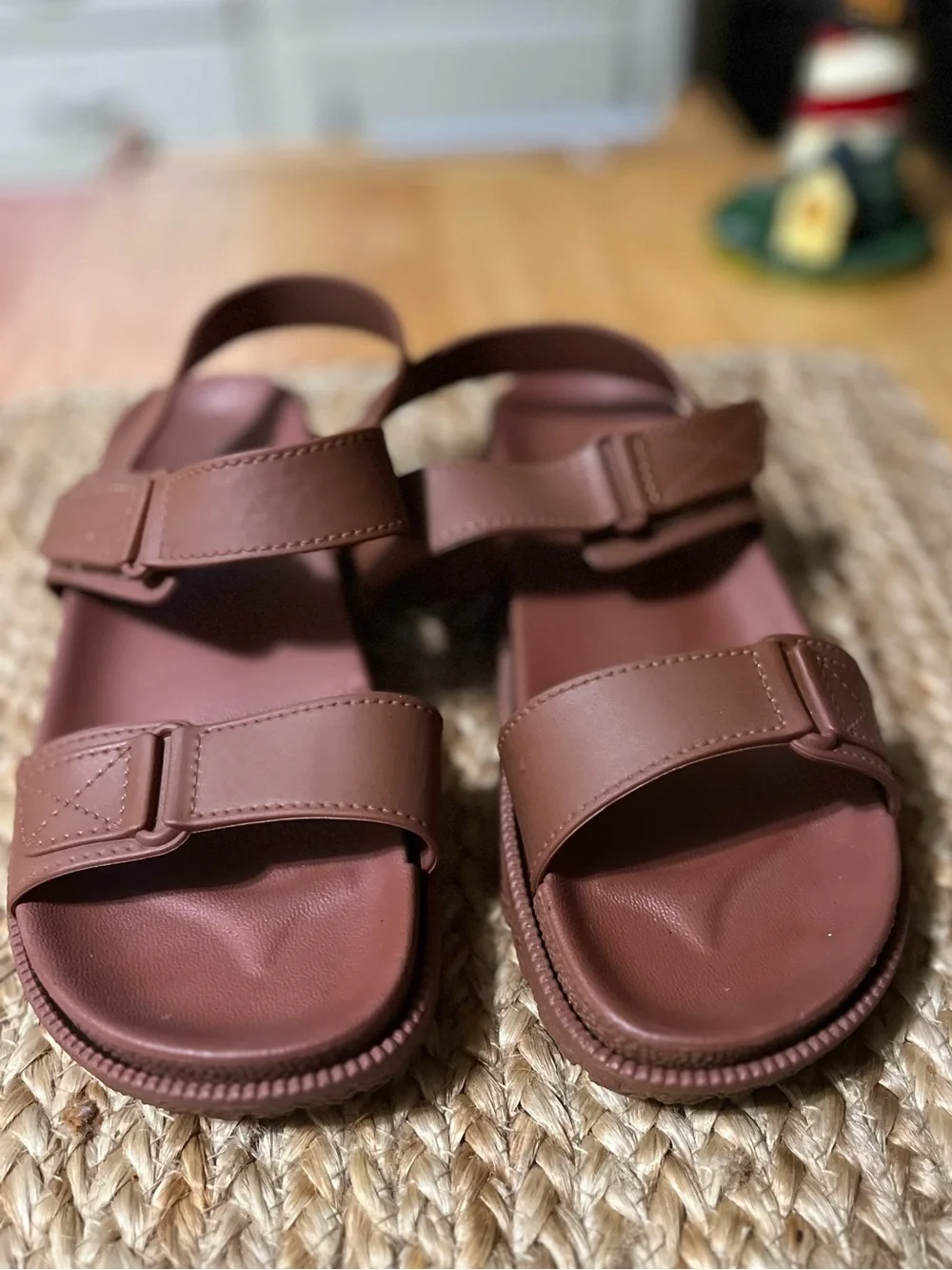 Brown Adjustable Strap Sandals